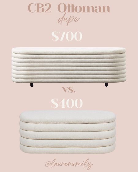 I’m obsessed with this ottoman from CB2 and just found a similar dupe for my home for half the cost! This will look so great as bedroom, decor or living room furniture!

#LTKhome