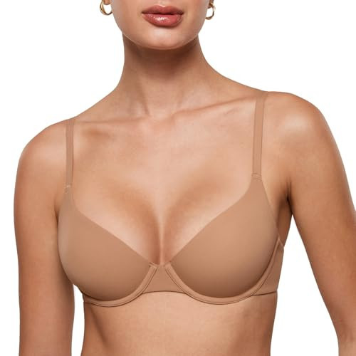 INLYRIC Women's Inbarely Plus Demi Bra Balconette Unlined Underwire No Padding Plunge Bras Comfortable Gravel Beige - Go up a Cup Size 36D | Amazon (US)