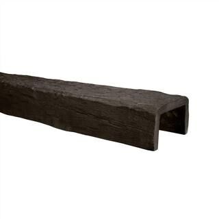 American Pro Decor 5-1/8 in. x 8 in. x 12.75 ft. Dark Walnut Hand Hewn Faux Wood Beam 5APD10002 | The Home Depot
