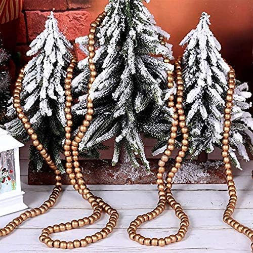 Christmas Wooden Bead Garland Wood Bead Garland Christmas Tree Decorations for Christmas Holiday ... | Amazon (US)