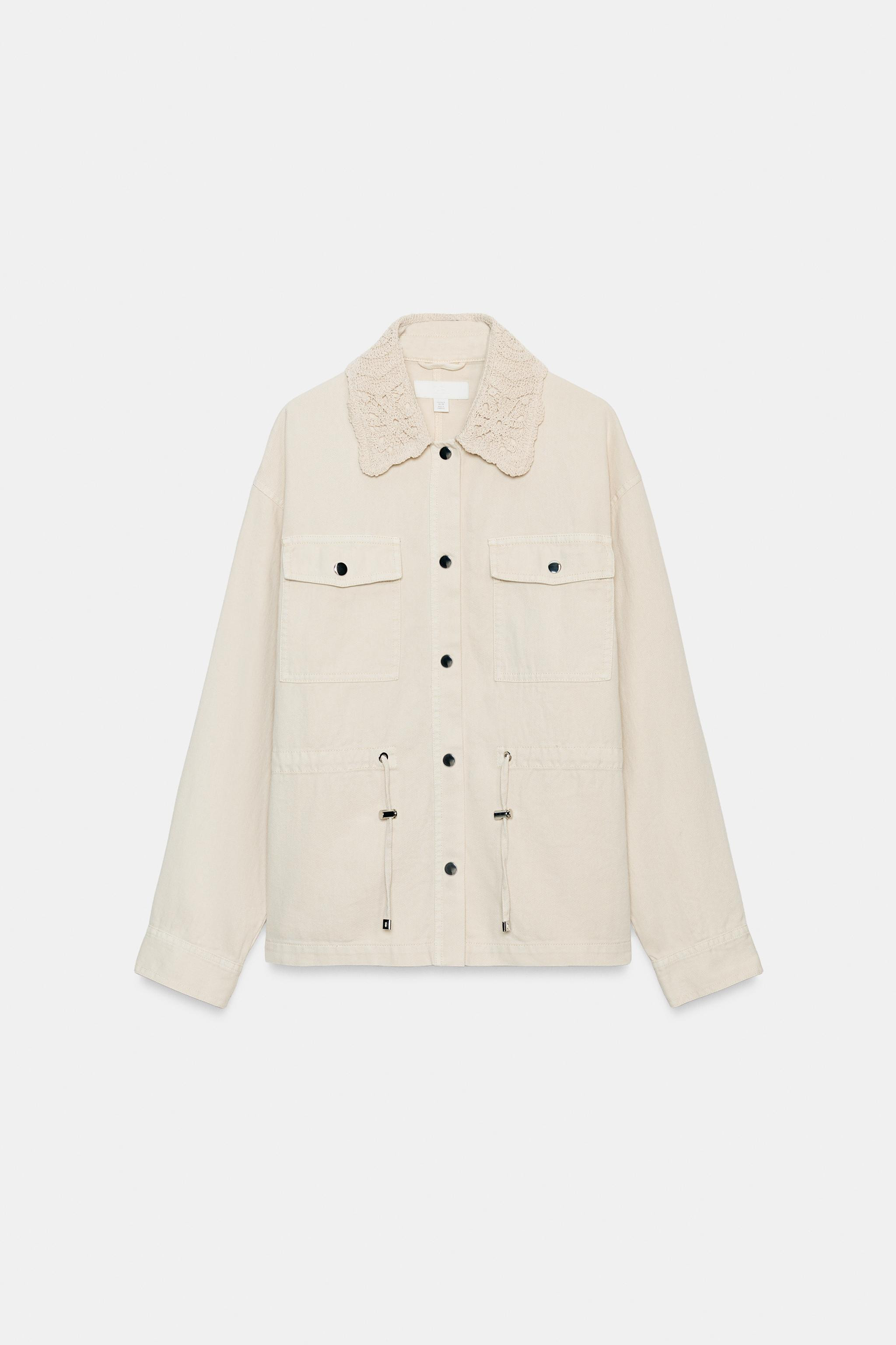 CROCHET LAPEL SAFARI JACKET | Zara US