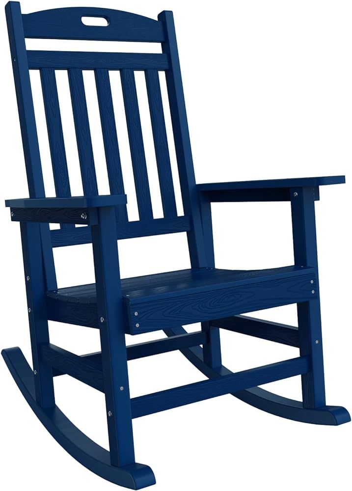 YEFU Outdoor Rocking Chair, Poly Lumber Patio Rocker Chair with High Back, Poly Rocking Chair Loo... | Amazon (US)