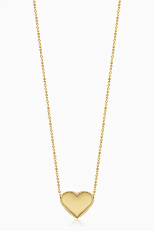 Oradina 10K Gold Heart of Gold Pendant Necklace in Yellow Gold at Nordstrom, Size 18 | Nordstrom