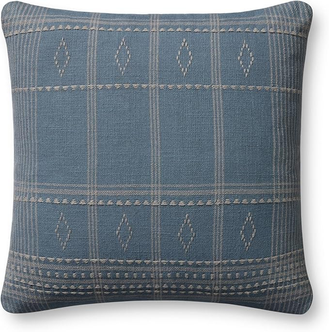 Loloi Angela Rose x Loloi Lina Collection PAR0016 Blue / Slate 18'' x 18'' Cover Only Pillow | Amazon (US)