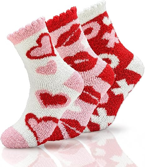RBONIGHT Thicker Ultra Luxe Warm Cozy Valentines Gifts for Women Girls, Soft Fluffy Heart Fuzzy S... | Amazon (US)