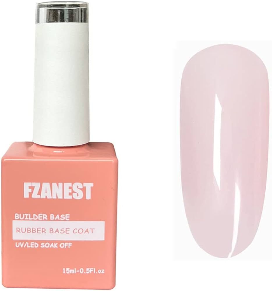 FZANEST Natural Nude Builder Gel For Nails,Builder Base Sheer Color Gel Nail Polish,Brush On Buil... | Amazon (US)