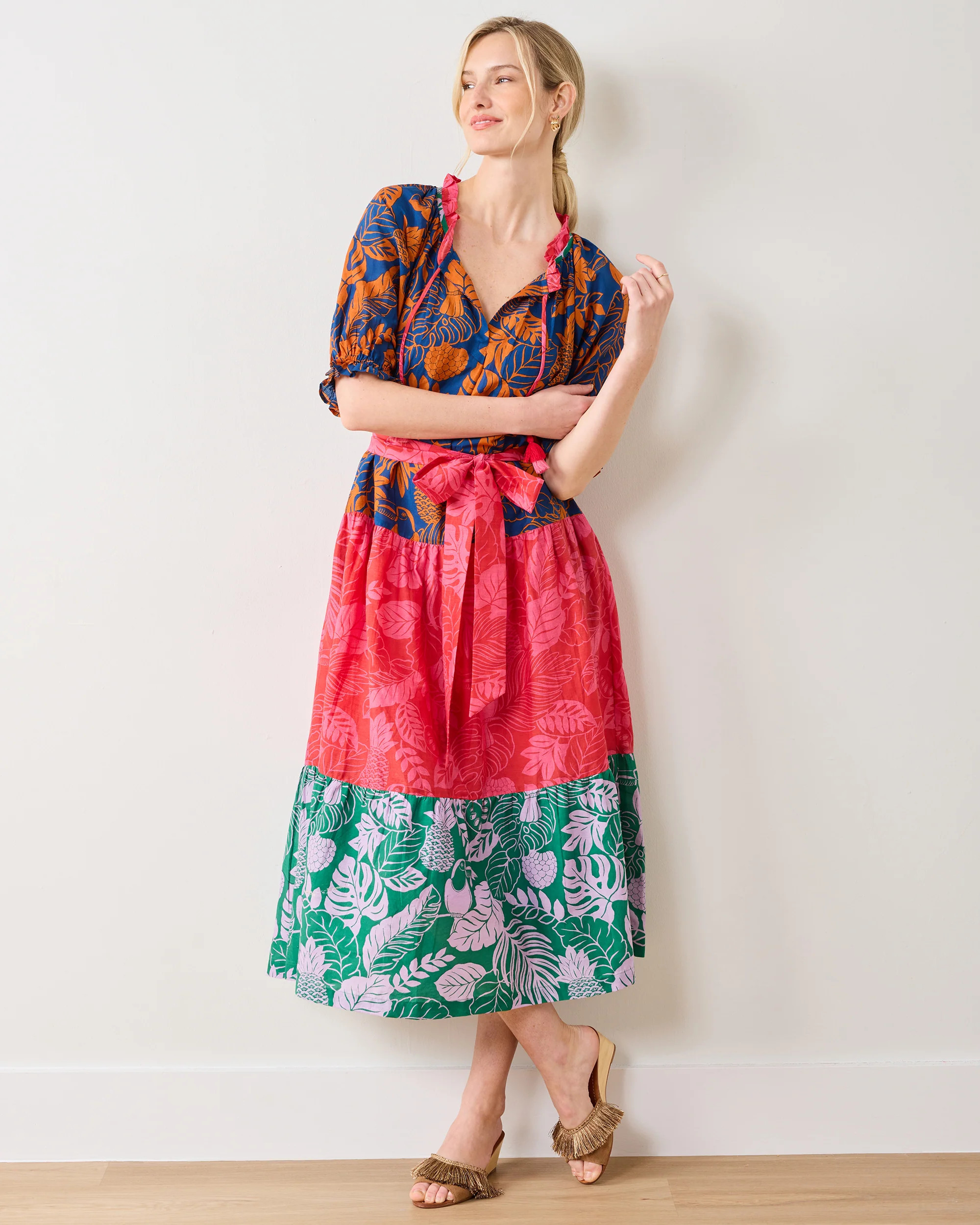 Toucan Treetop - Vibrant Voyage Dress - Multi Palms | Printfresh