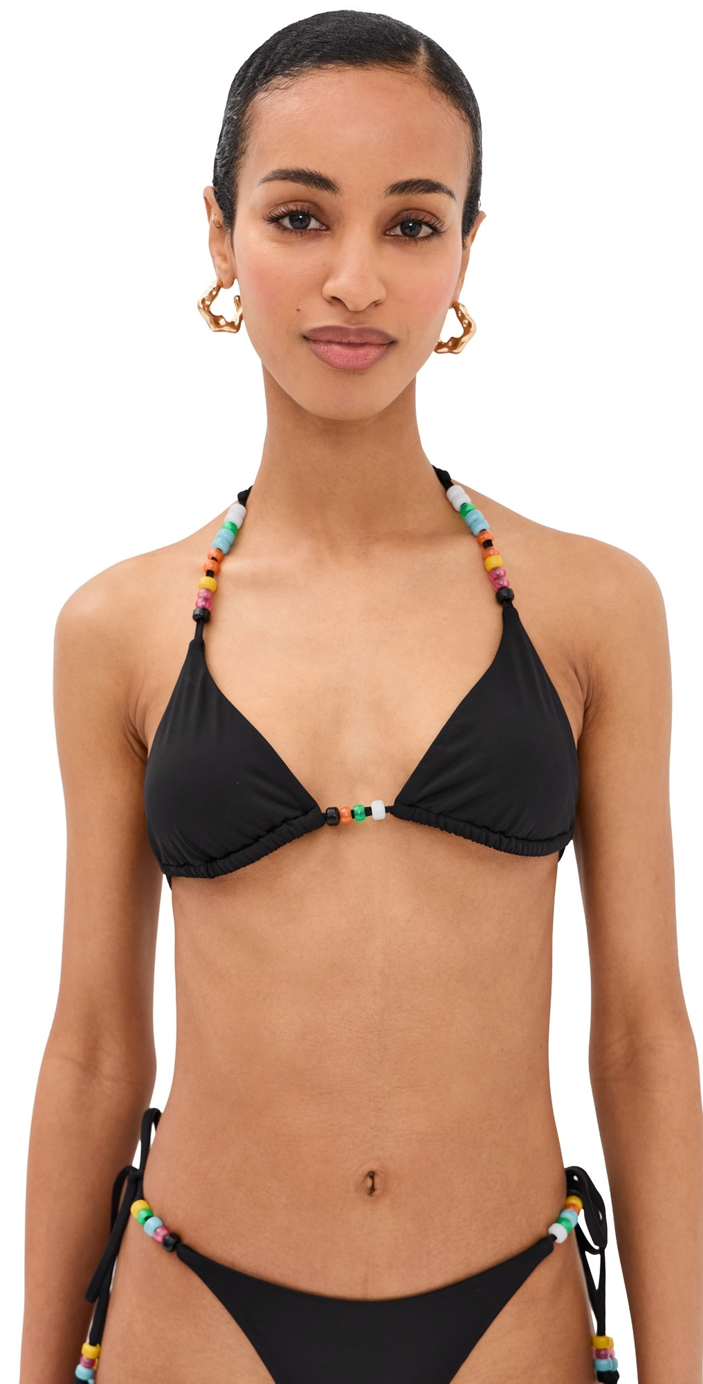 STAUD Lido Triangle Bikini Top Black M | Shopbop