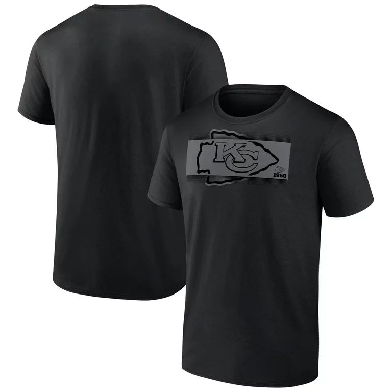 Men's Black Kansas City Chiefs Tonal Logo Block T-Shirt - Walmart.com | Walmart (US)