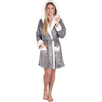 Plush Robe Sherpa Lined Hooded Fleece Soft Warm Short Hoodie Bathrobe Plus Sizes Avail To 4x. Bathro | Etsy (US)