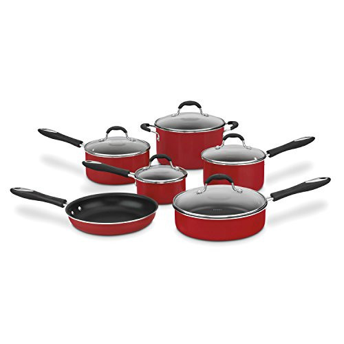 Cuisinart 55-11R 11-Piece Set Advantage Nonstick Cookware, Red | Amazon (US)