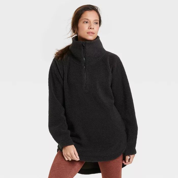 Women's Sherpa Longline 1/2 Zip Tunic Sweatshirt - All in Motion™ | Target