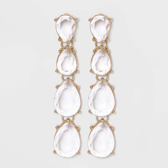 Gold with Faceted Cabochons Drop, linear and Statement Earrings - A New Day™ | Target