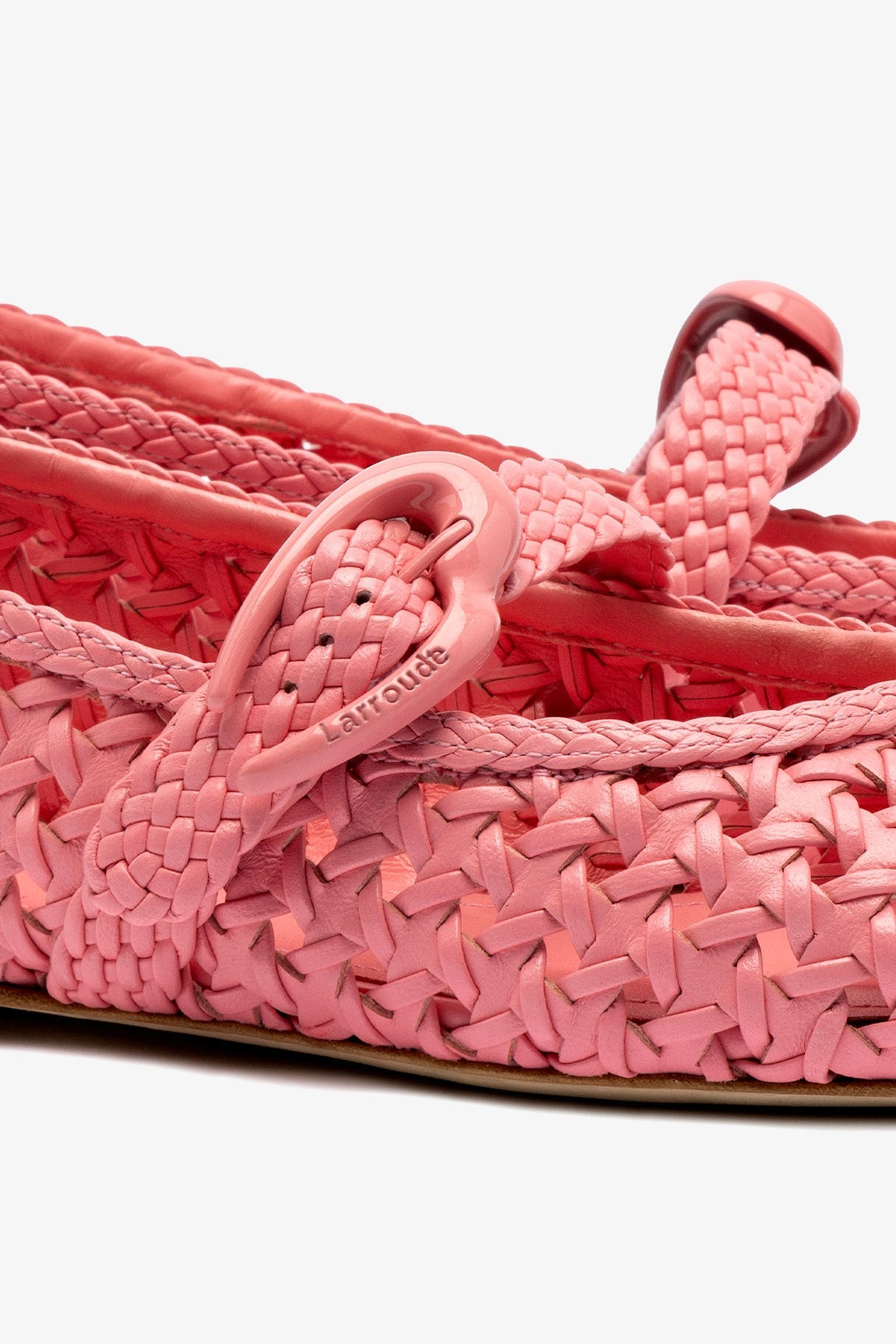 Verona Macrame Ballet Flat In Sorbet Pink Leather | Larroude