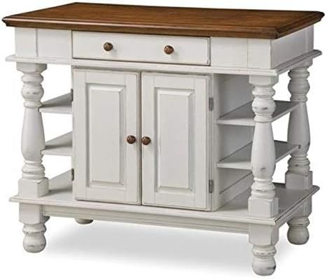 BOWERY HILL Traditional Wood Kitchen Island in Off White/Oak | Amazon (US)