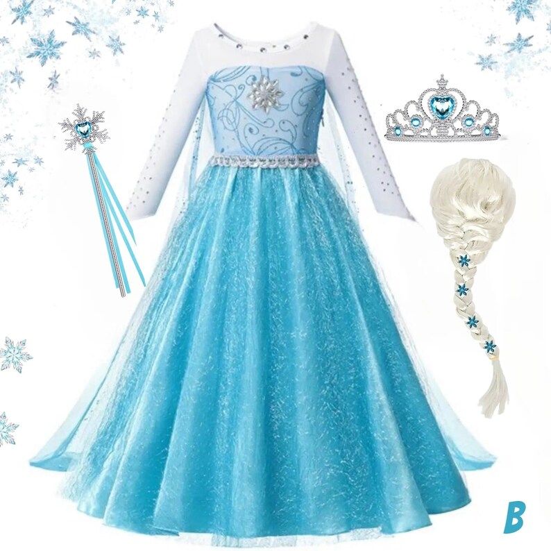 Girls Sparkly Princess Elsa Dress Costume Toddler Girl - Etsy | Etsy (US)