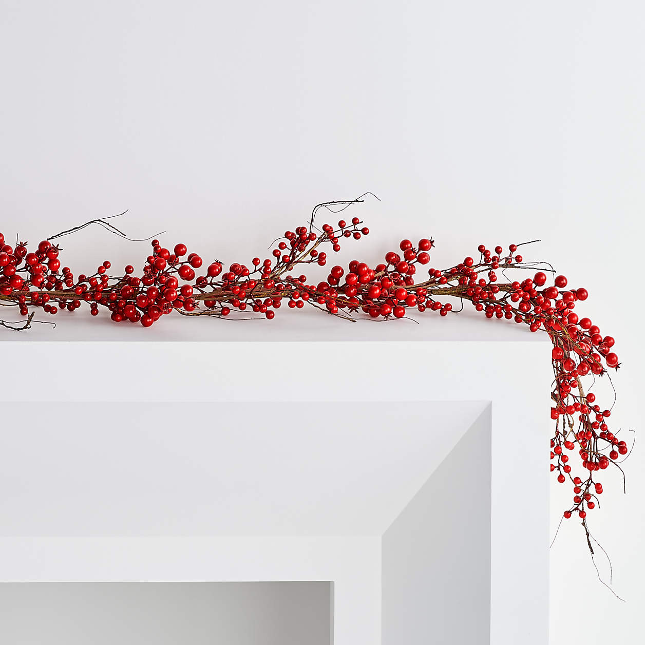 Faux Red Berry Christmas Garland 6' + Reviews | Crate & Barrel | Crate & Barrel