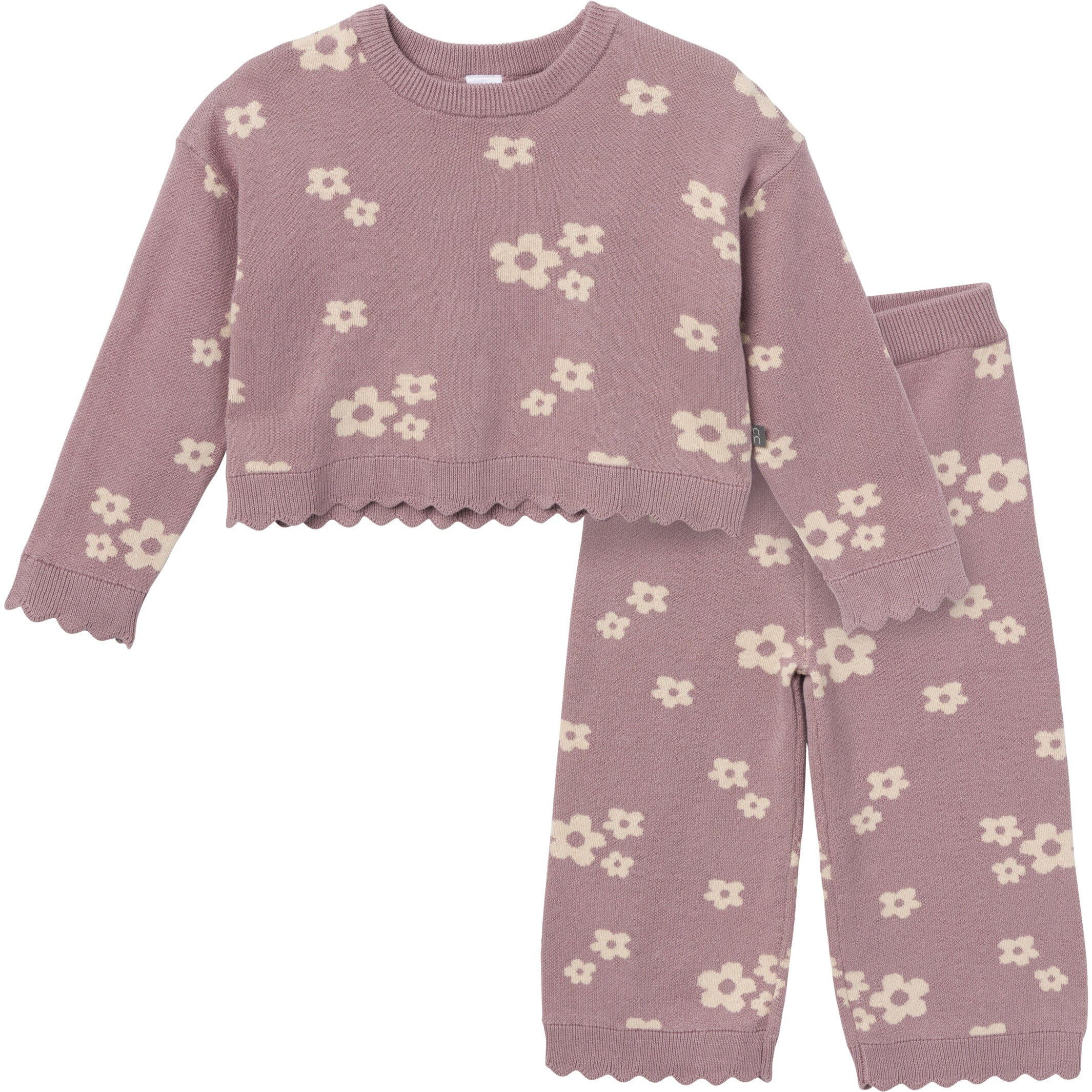 2-Pack Infant & Toddler Girls Medium Lilac Cluster Jacquard Sweater and Pant Set | Gerber Childrenswear