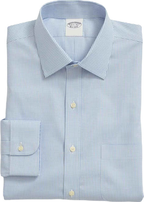 Stretch Supima® Cotton Non-Iron Pinpoint Oxford Ainsley Collar, Gingham Dress Shirt | Brooks Brothers