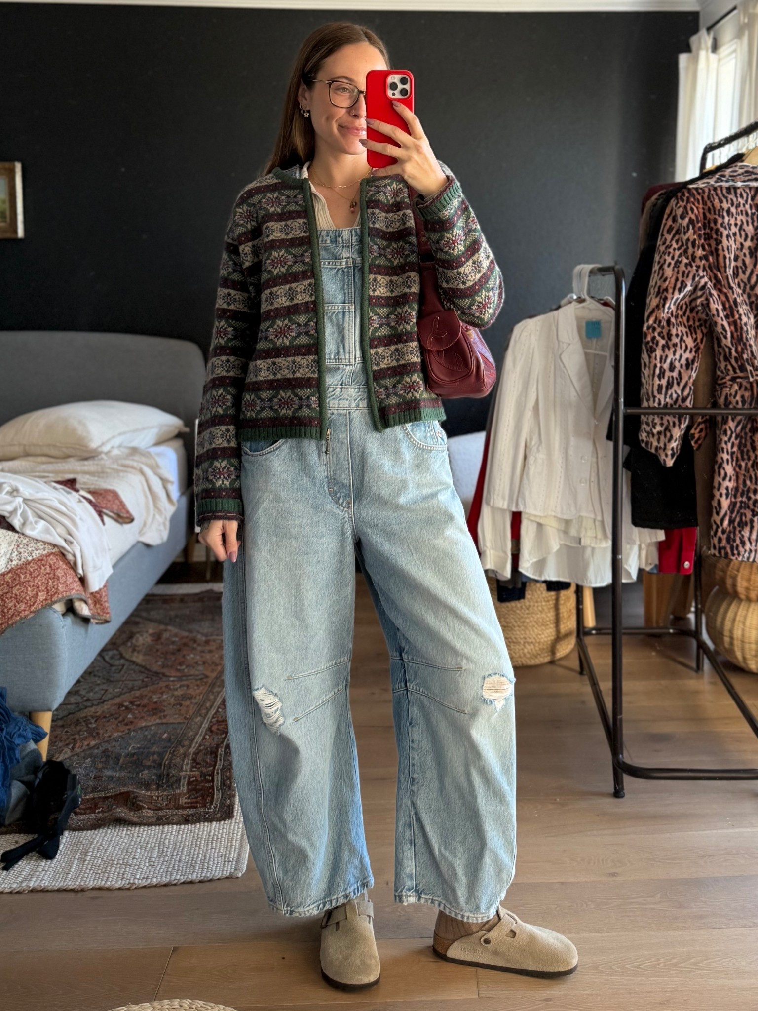 Wearing a M in overalls 
Zip up is a vintage wool jacket, found on Poshmark!

#LTKmomlife #LTKTall #LTKSeasonal