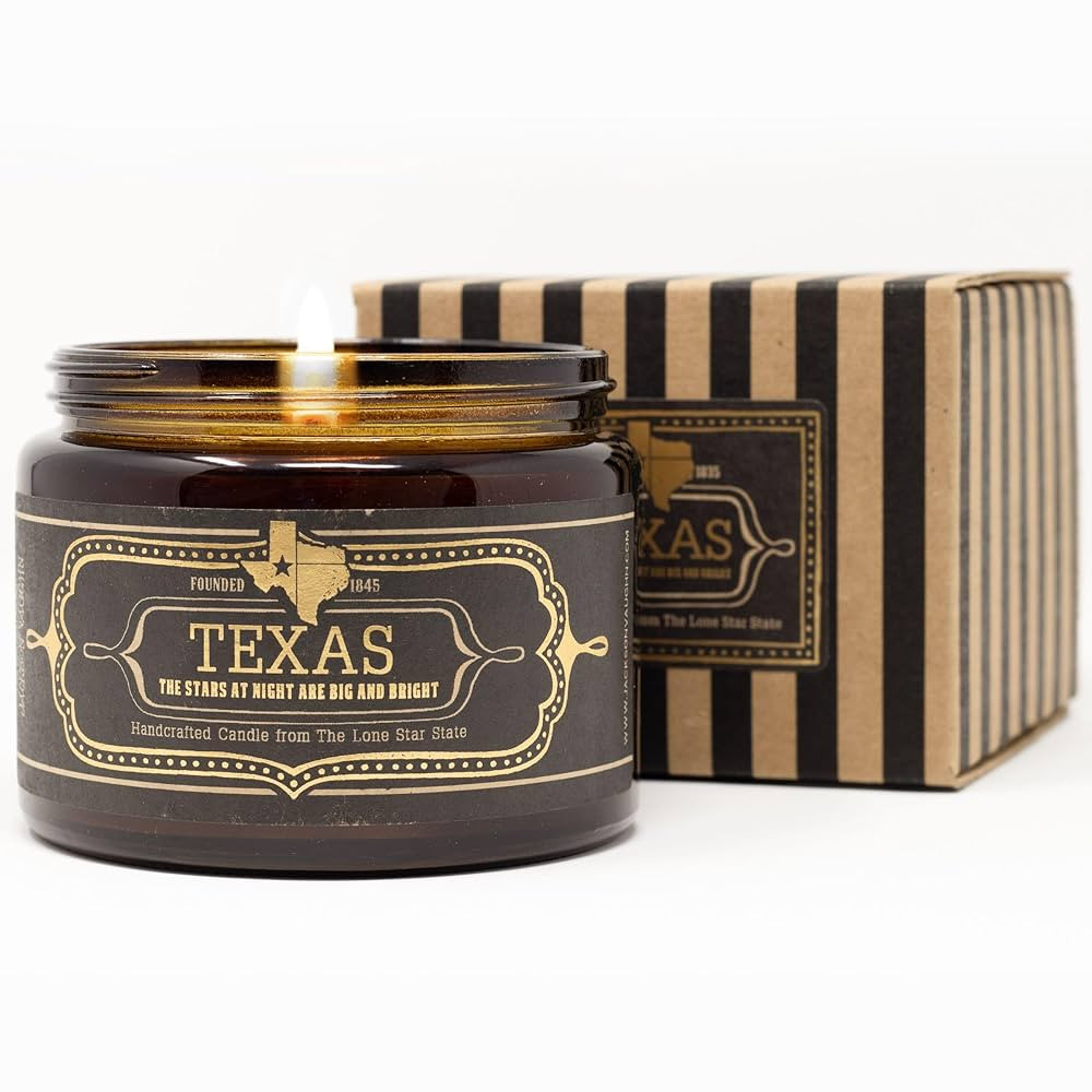 Jackson Vaughn Scented Texas Candle, Texas - Scents of Wild Sage, Vanilla, Campfire - 9oz Jar - 4... | Amazon (US)