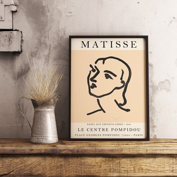 Matisse Exhibition Poster Nadia Female Face Drawing Drawing | Etsy | Etsy (UK)