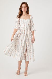 Floral Print Sweetheart Midi Dress | Forever 21 (US)