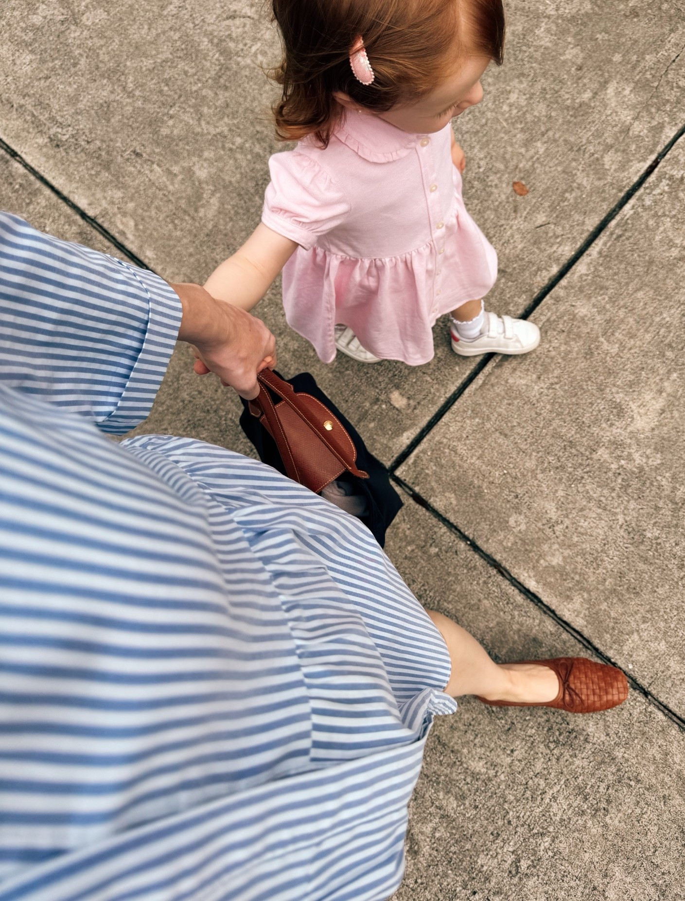 Striped summer dress
Ralph Lauren toddler dress
Longchamp M tote
Quince ballet flats

#LTKmomlife