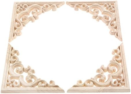 MUXSAM Wood Applique Carved Corner Onlay for Door Home Cabinet Furniture Wall Unpainted DIY Craft... | Amazon (US)