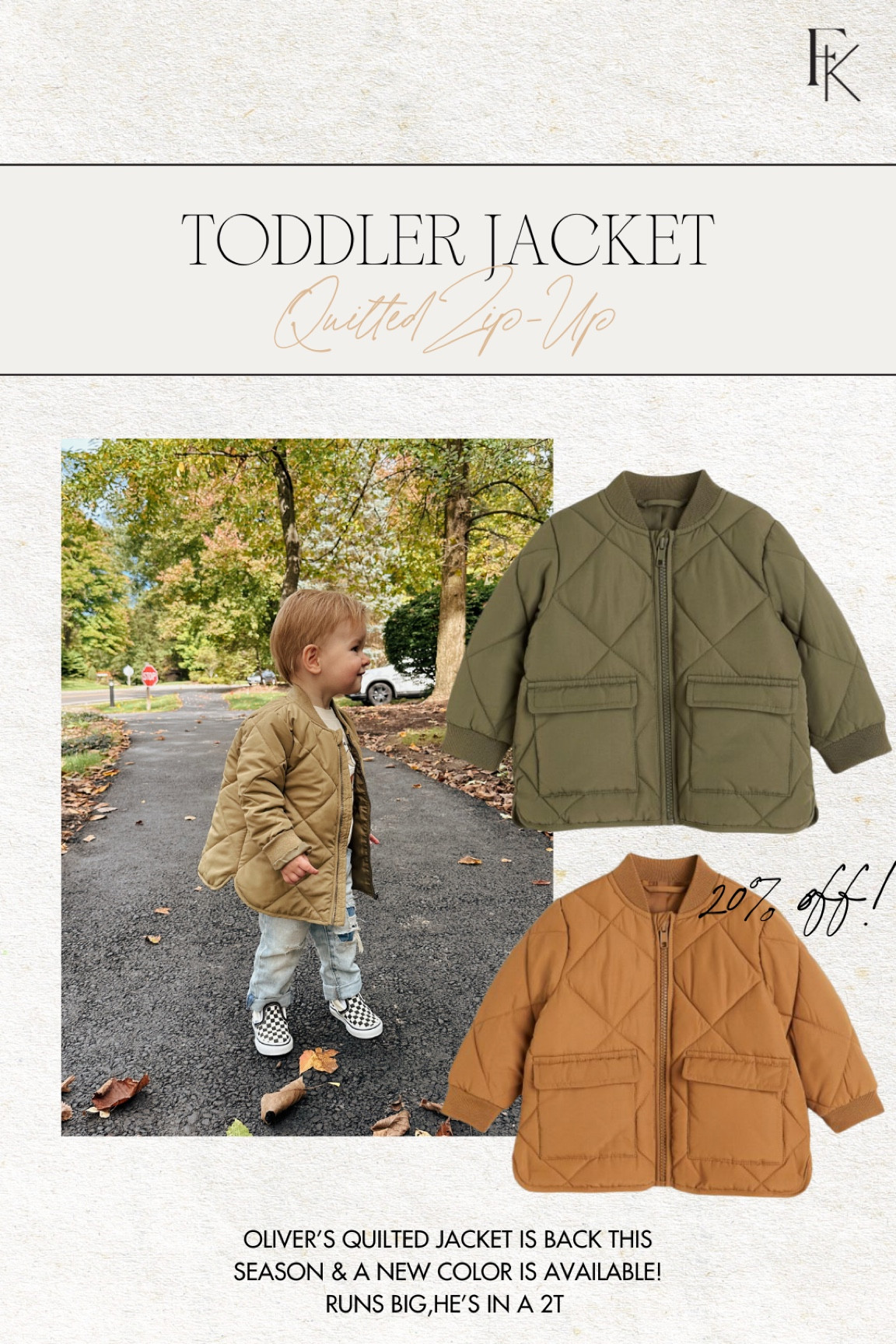 Toddler jacket on sale, 20% off for Labor Day! One of my favorites for Ollie. Love the new color!! Runs big, this was last year and he still fits this year, size 2T!

H&M sale, toddler boys, quilted jacket, fall clothes, toddler fall haul 

#LTKFind #LTKSale #LTKkids