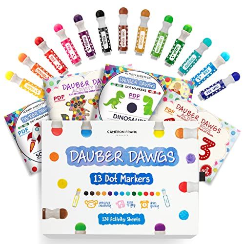 Washable Dot Markers 13 Pack With 121 Activity Sheets For Kids, Gift Set With Toddler Art Activities | Amazon (US)