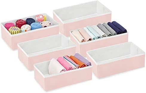 mDesign Rectangular Soft Fabric Dresser Drawer and Closet Storage Organizer Bin for Lingerie, Bra... | Amazon (US)