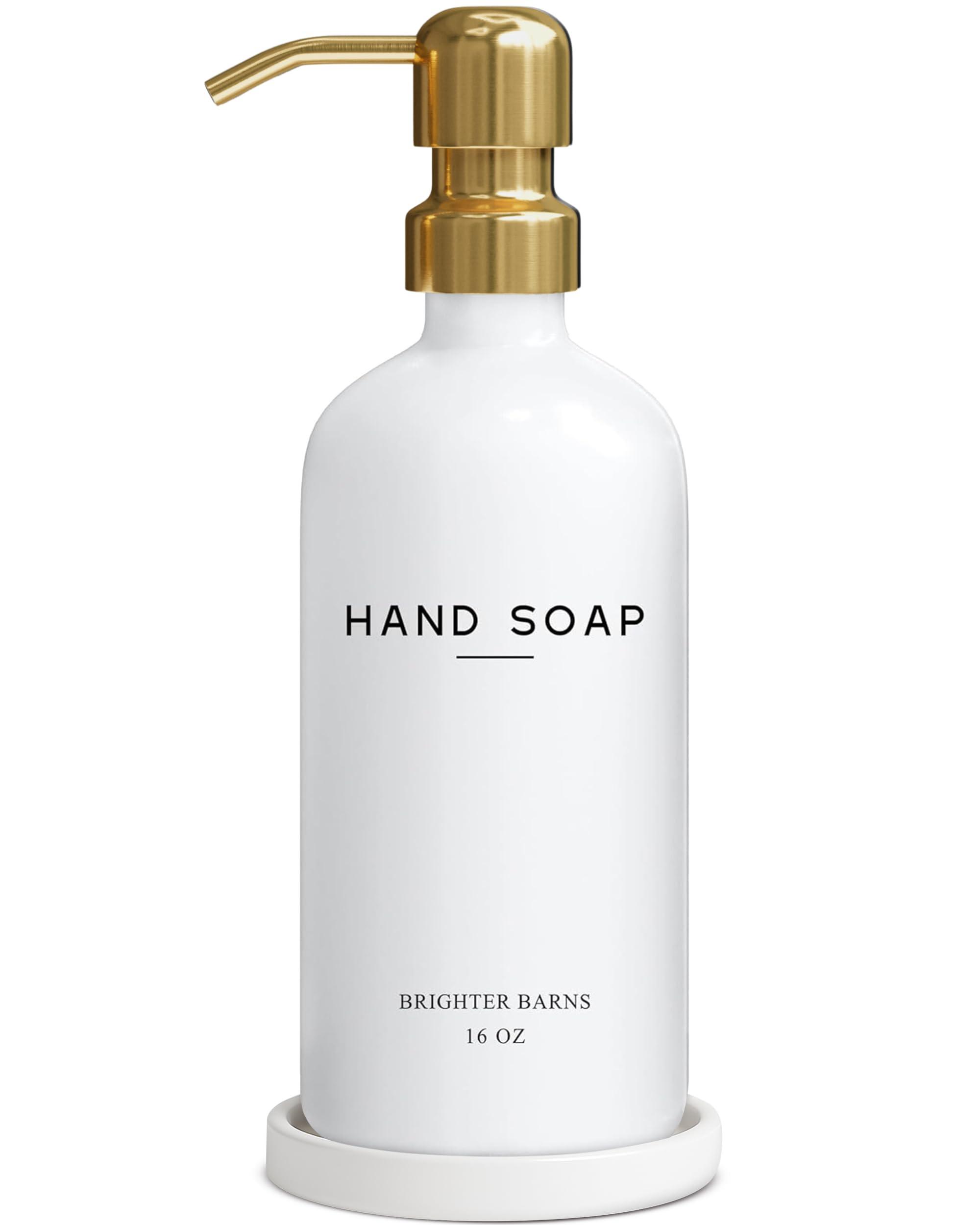 Luxury Glass Hand Soap Dispenser Bathroom Set by Brighter Barns - Hand Soap Dispenser with Stainl... | Amazon (US)