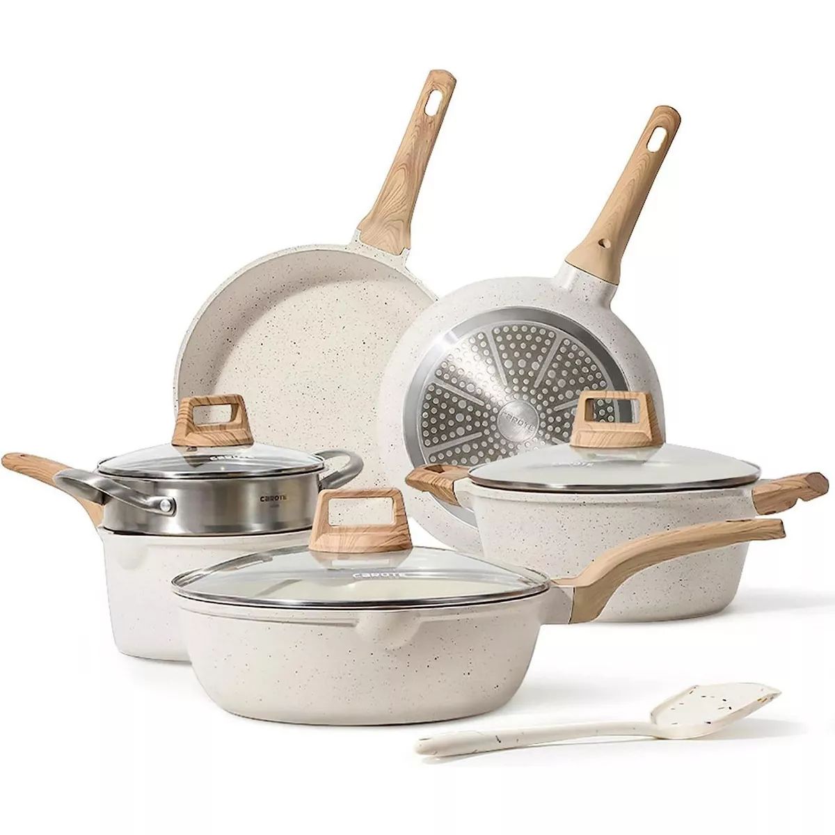 CAROTE Pots and Pans Set Nonstick, White Granite Induction Kitchen Cookware Set, 10 Pcs | Target