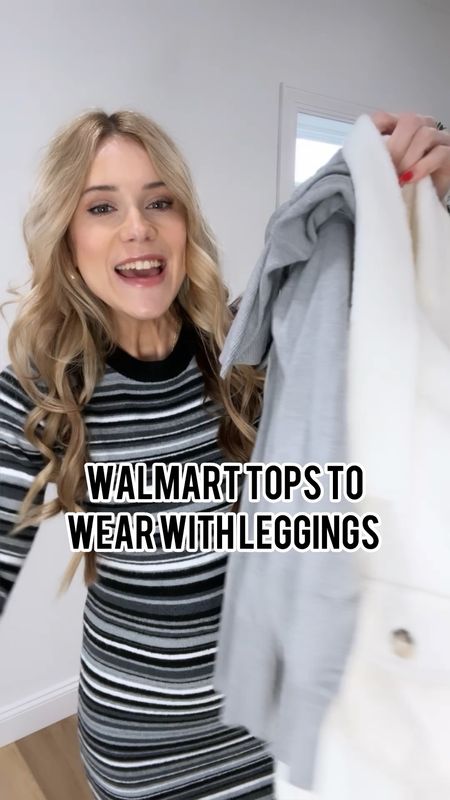 Walmart fashion winter outfit. Tops to wearing with leggings. Walmart outfit ideas. True to size medium in both  

#LTKfindsunder100 #LTKVideo #LTKfindsunder50