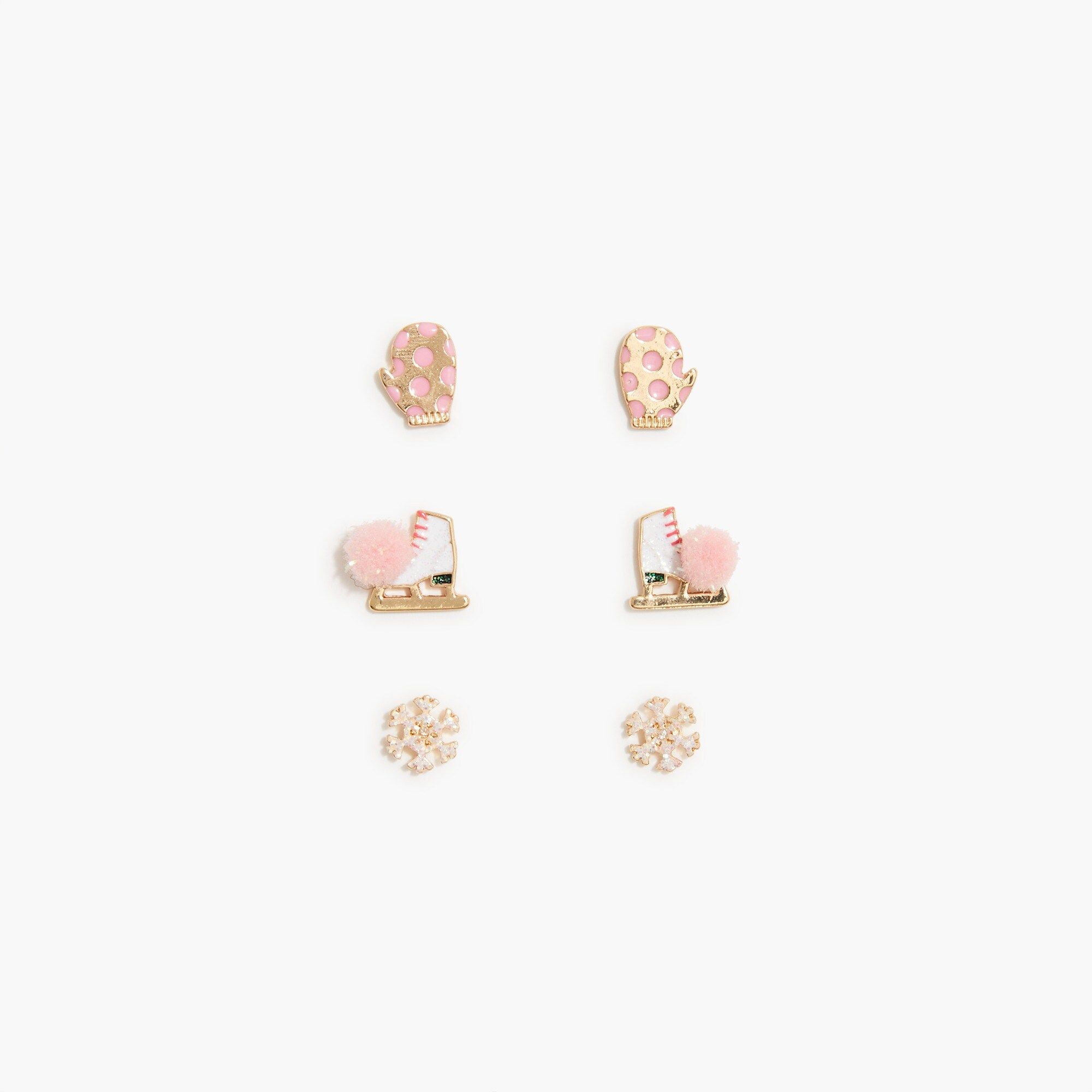 Girls' ice skating earrings set | J.Crew Factory