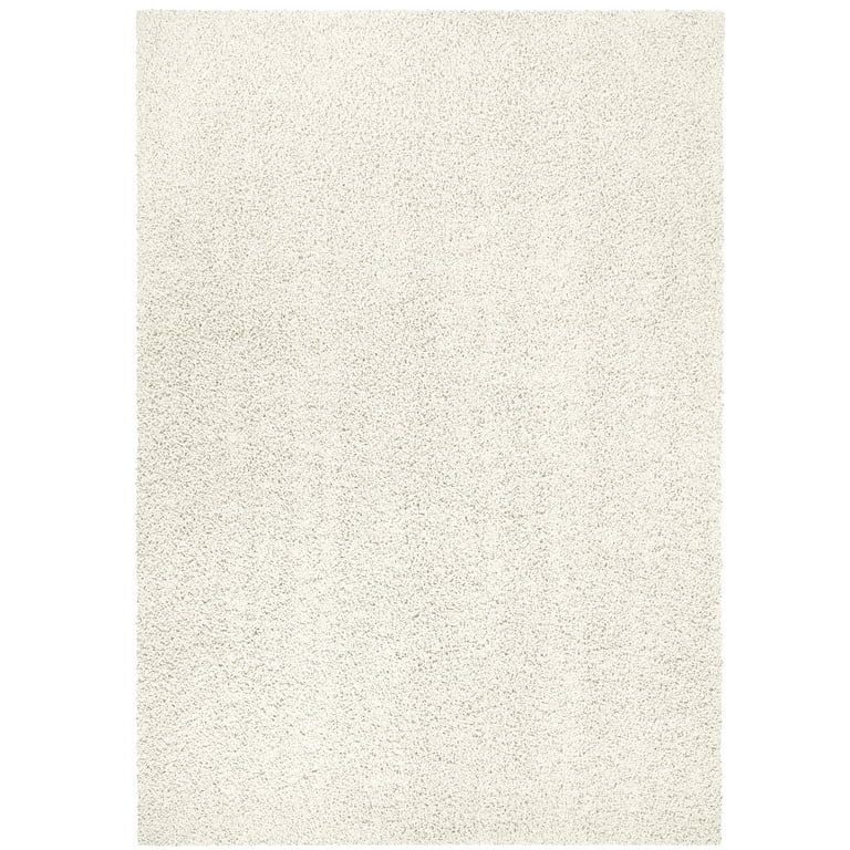 Mainstays Solid Shag Ivory Indoor Indoor Area Rug, 5' x 7' | Walmart (US)