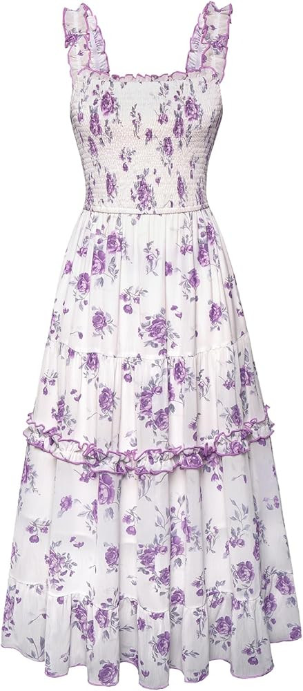 Scarlet Darkness Cottagecore Dresses for Women 2025 Smocked Floral Dress Flowy Sundress | Amazon (US)