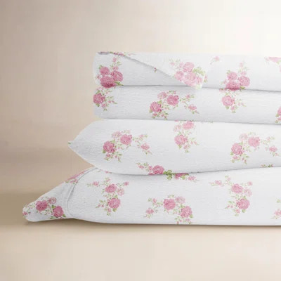 Riesel Cozy Cotton Flannel Sheet Set - Rose Bunch | Wayfair North America