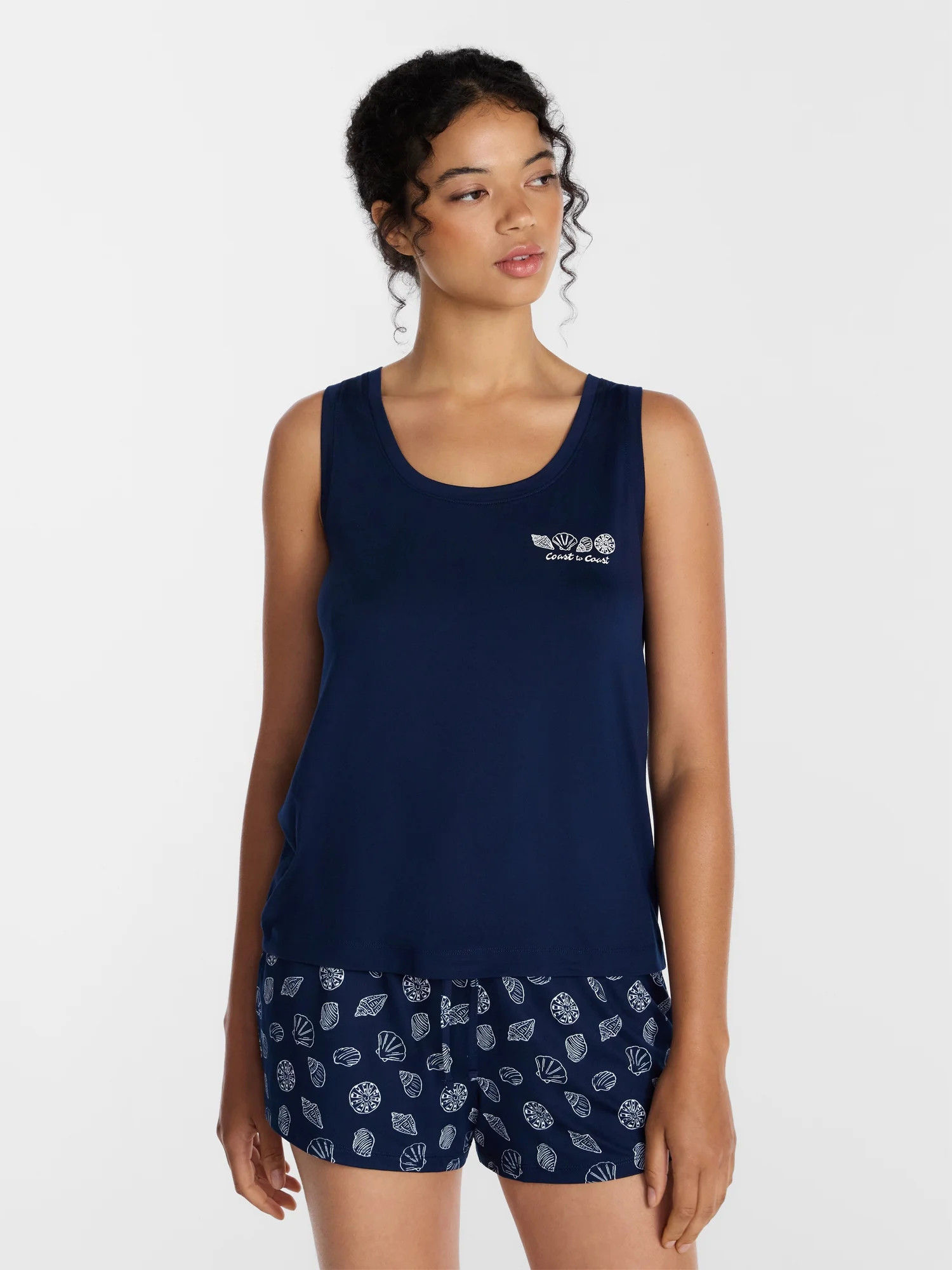 Joyspun Women's Tank Top and Shorts Pajama Set, 2-Piece, Sizes XS-3X | Walmart (US)