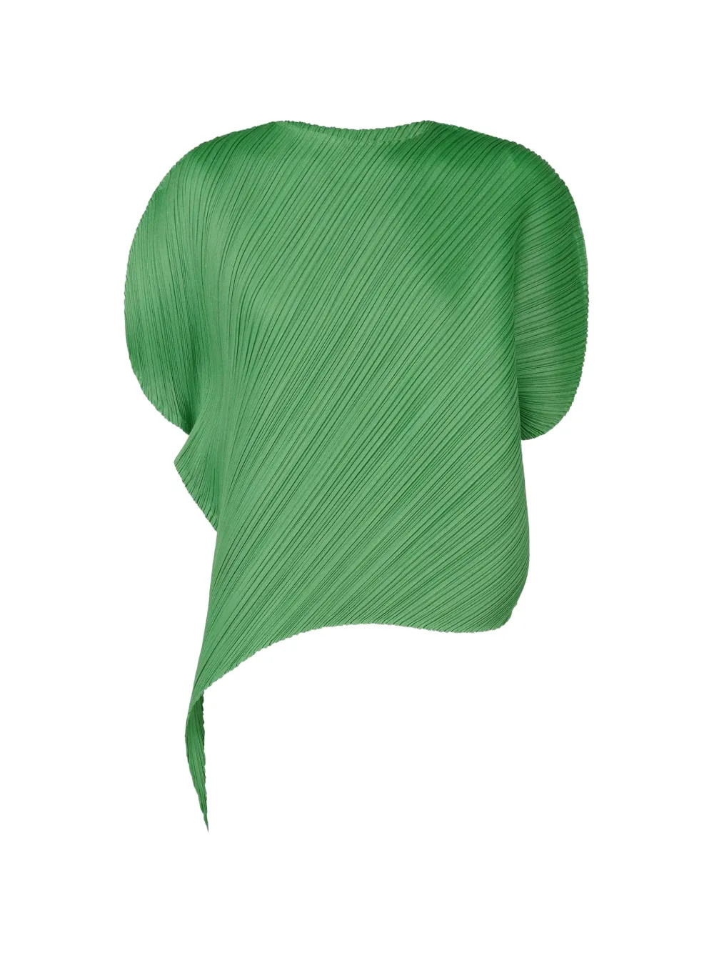 Pleats Please Issey Miyake Leaf asymmetric pleated blouse - Green | Farfetch Global