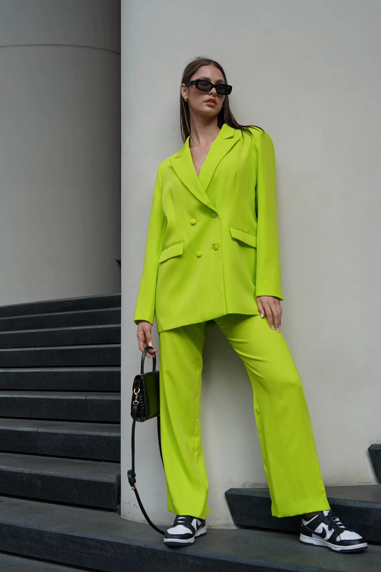 Madison Oversized Blazer - Lime Green | MESHKI US