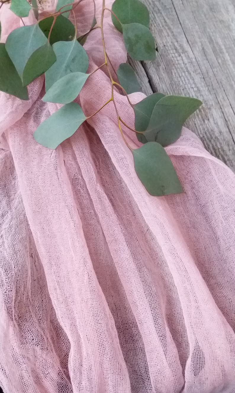 Wedding table decor Gauze table runner, Rustic wedding decor, Cheesecloth Farmhouse table and cha... | Etsy (US)