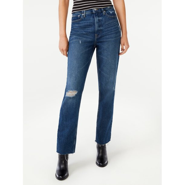Free Assembly Women's Super High Rise Straight Jeans | Walmart (US)