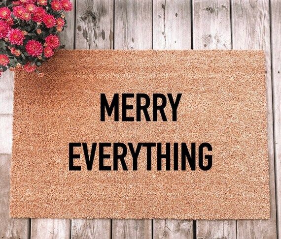 Merry Everything Christmas Doormat. Realtor Gift, Christmas Gift, Closing Gift, Welcome Doormat, ... | Etsy (US)