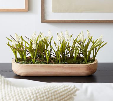 Faux White Grape Hyacinth Arrangement | Pottery Barn (US)