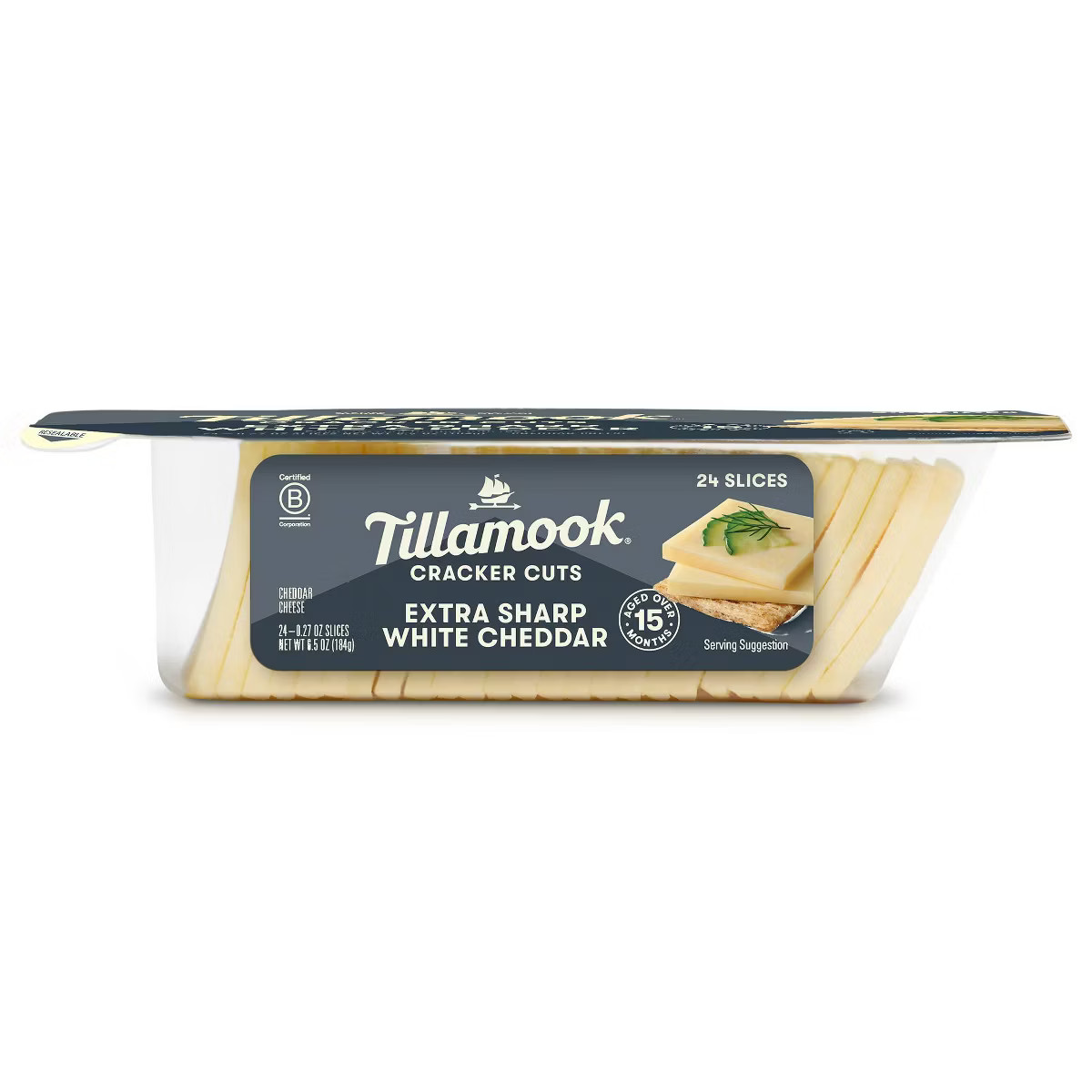 Tillamook Extra Sharp White Cheddar Cracker Cut Cheese - 6.5oz/24 slices | Target