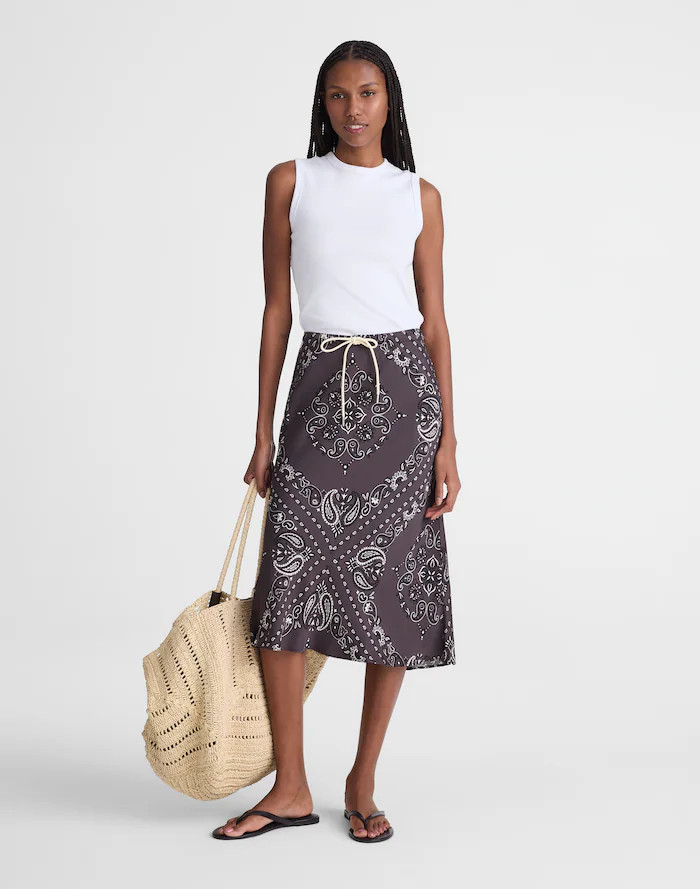 Drawstring Midi Skirt | Madewell