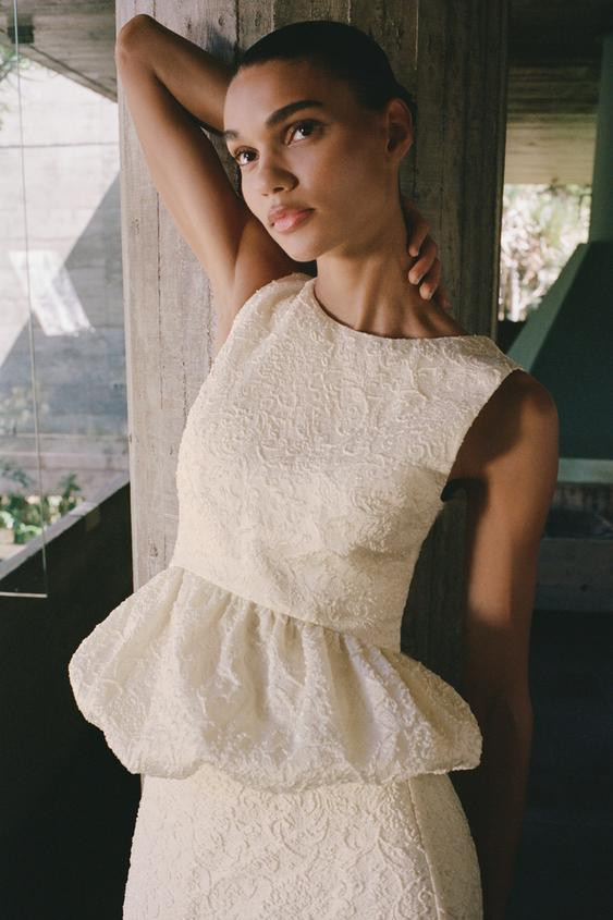 TEXTURED PEPLUM TOP | Zara US