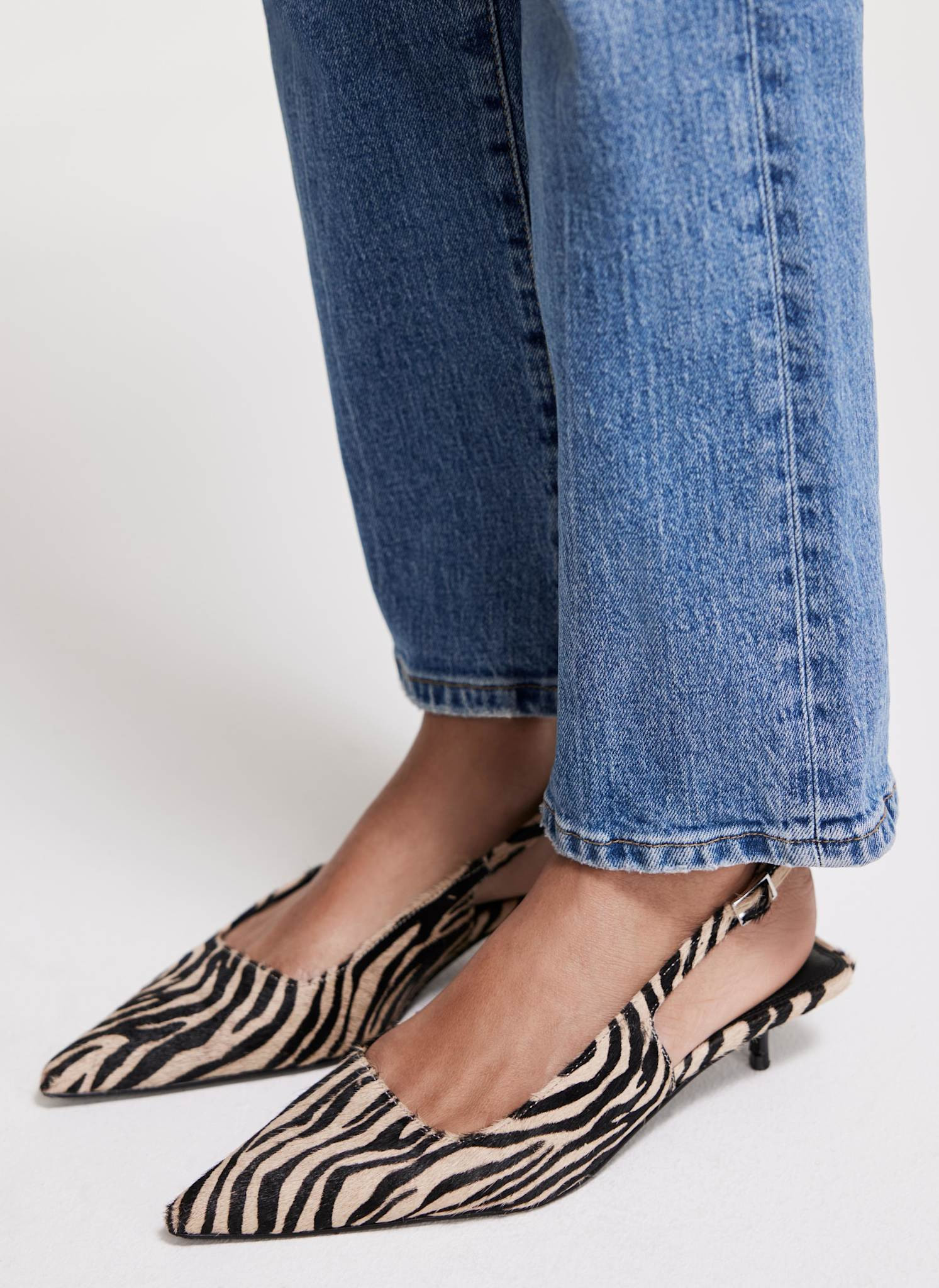 Ines Zebra Print Kitten Heels | Mint Velvet